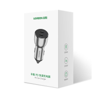 绿联(UGREEN) 车载充电器 50w双PD适用苹果15/16快充头汽车点烟器一拖二车充