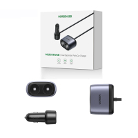绿联(UGREEN) 车载充电器 点烟器一拖二/三转换器插头扩展120W快充