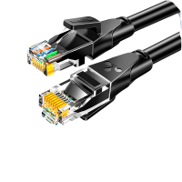 山泽 六类网线 千兆高速宽带线 CAT6类家用电脑路由器2.5g网络工程监控线 8芯成品跳线 黑色2米 WD6020/m