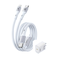 品胜 双头Type-C数据线二合一PD60W+氮化镓充电器30W 适用苹果iPhone15/14/13手机华为小米笔记本