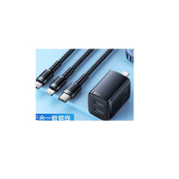 倍思 双USB快充充电头+三合一数据线 适用iPhone14/13小米华为荣耀车载电源线1.2米快充套装