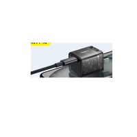 倍思苹果15充电器套装 氮化镓30W充电器透明折叠+智能断电数据线PD100W2m黑