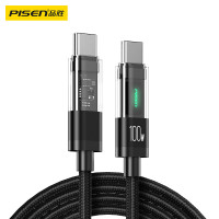 品胜(PISEN) 双头type-c数据线快充PD100W充电线5a透明灯显通用苹果16/15手机iPad