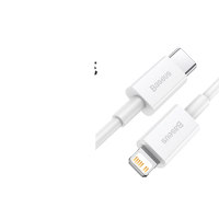 倍思 苹果PD20W快充数据线适用iPhone13/12/11/X/SE2/XS/8p手机充电器线 1.5米 白色