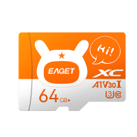 忆捷(EAGET)64GB TF(MicroSD)存储卡 A1 U3 V30 C10 行车记录仪&安防监控内存卡