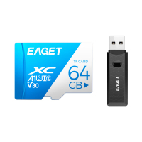 忆捷(EAGET)64GB TF(MicroSD)存储卡 行车记录仪&安防监控专用内存卡 高速耐用原装读卡器套装