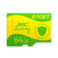 忆捷(EAGET)64GB TF 存储卡 C10 黄绿卡 适用360海康凌度盯盯拍监控行车记录仪 高速内存卡