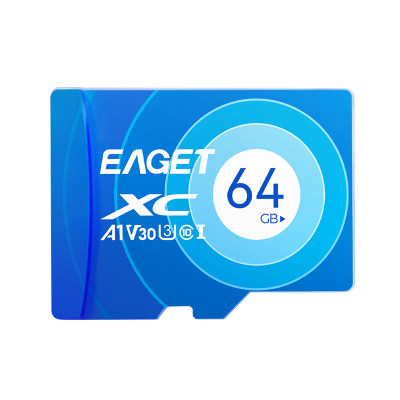 忆捷(EAGET)64GB TF 存储卡 C10 商务蓝 适用华为小蚁萤石普联监控行车记录仪 高速内存卡