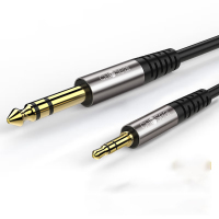 秋叶原(CHOSEAL)3.5mm转6.5mm公对公音频线 手机电脑音响箱线连接线 6.35调音台转换线 3米 QAD19BKT3