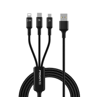 品胜三合一数据线6a快充66W多功能一拖三车载充电线适用苹果16/15/14小米华为mate60/p70