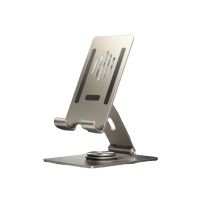 摩米士手机支架桌面可旋转平板支架iPad电脑绘画支撑架金属折叠懒人便携直播支架钛合金色