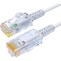 毕亚兹 超六类细线[新款]网线 CAT6A类无氧铜 万兆高速成品连接线 家用电脑宽带网络跳线 15米 白色