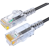 毕亚兹 超六类细线[新款]网线 CAT6A类无氧铜 万兆高速成品连接线 家用电脑宽带网络跳线 15米 黑色