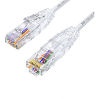 毕亚兹 超六类细线网线 CAT6A类无氧铜 万兆高速成品连接线 家用电脑宽带网络跳线 1米 白色