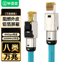 毕亚兹 八类网线低烟无卤 CAT8万兆网络线 40G双屏蔽 游戏竞技 5G成品跳线电脑路由器连接线 3米