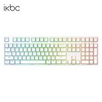 ikbc 机械键盘游戏有线cherry樱桃轴F210白色红轴全键无冲108键RGB背光
