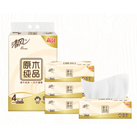 清风 抽纸原木纯品3层软包抽取纸 BR42SCE 190mm*132mm 100抽/包 4包/1提