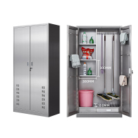 华宇天地 304不锈钢双门清洁柜厚0.51卫生工具收纳柜 1800*900*400MM