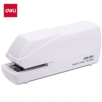 得力(deli)双电源电动订书机 电子自动装订订书器 适配24/6或26/6订书钉 办公用品 白色0489 单位:个