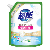 超能洁净柔护(鲜艳亮丽)洗衣液 自然清香 1kg*1袋 温和不刺激