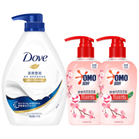 多芬深层营润美肤沐浴乳1000g+内衣洗衣液樱花300g*2瓶