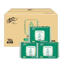 清风六神清凉湿巾16片*10包 小包便携出行 湿纸巾 整箱