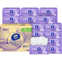 维达(Vinda)抽纸 棉韧3层90抽*20包S码 亲肤无刺激 卫生纸纸巾 餐巾纸 整箱 V2834-B