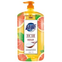 超能洗洁精西柚去腥家用食品用洗洁剂果蔬大桶洗涤厨房清洗 西柚去腥 1kg 3瓶 +海绵擦*3