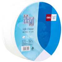 得力臻韧WP3180-01大盘纸3层180米(白)12包