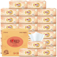 心相印 DT55100(箱装)心相印金装经典系列 24包100抽3层塑装纸面巾
