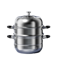 金嫂子(KSISE) 非凡生活·多功能三层蒸锅不锈钢家用蒸笼大容量加厚多层30cm KG2405ZG