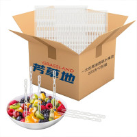 芳草地 一次性水果叉 水果签500只 月饼叉 蛋糕叉 甜点叉点心叉 二齿叉 加厚透明叉(250支装*2包)