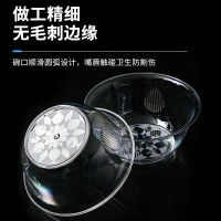 芳草地 一次性航空碗 300ML加厚水晶碗50个 透明硬塑料酱料碗味碟冰粉 火锅碗饭碗面碗饺子汤圆水果甜品小碗