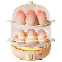 小熊(Bear)煮蛋器ZDQ-B14Q1 迷你家用可定时多功能煮鸡蛋 早餐双层蒸蛋器 米黄色