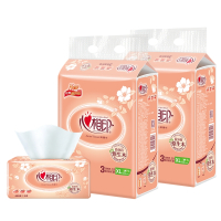心相印 抽纸 200抽二层塑装纸面巾3包*2提(XL码) 2DT200(提装)