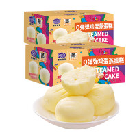 港荣 蒸蛋糕 鸡蛋味480g*2箱 早餐营养小面包