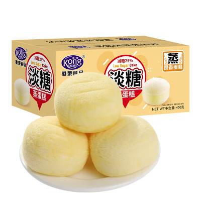 港荣 淡糖蒸蛋糕450g 营养早餐食品