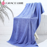 洁丽雅 浴巾 A类加大成人纯棉柔软吸水 450g加厚裹巾 140x70cm 颜色随机