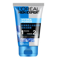 欧莱雅 男士水能润泽 双效洁面膏100ml 保湿清洁