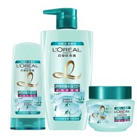 欧莱雅 透明质酸水润洗护3件套 洗发水700ml+润发乳400ml+发膜250ml