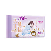 七度空间(SPACE 7) 天山绒棉系列 极薄纯棉超特长夜用卫生巾420mm*5片装 QRD6905