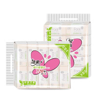 洁柔 小方巾抽纸 3层24抽10包 纸巾小包旅行便携式 2提(20包装)