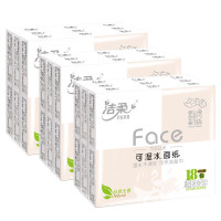 洁柔 Face粉超迷你可湿水无香手帕纸 6片4层(18包装)*3提