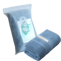 洁丽雅 鲁道夫抗菌毛巾 纯棉大毛巾吸水长绒棉118g 忧郁蓝