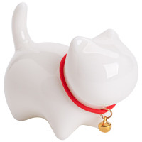 苏氏陶瓷羊脂玉瓷茶具配件茶宠致白小猫咪