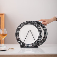 苏氏陶瓷创意欧式圆盘饭菜盘2个装27.2*3.4