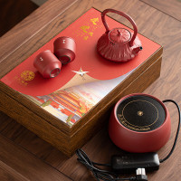 苏氏陶瓷围炉煮茶器室内电陶炉故宫莲蓬礼盒组