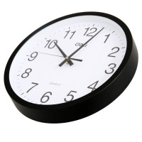 得力9006挂钟(黑)(14.5寸)