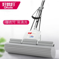 好媳妇 不锈钢三节伸缩杆胶棉拖把33cm 大双排胶头(配棉)AGW-7100