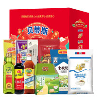 贝蒂斯 米面粮油组合 5900g+1768ml 葵花籽油大米调味品鸡蛋 年货组合